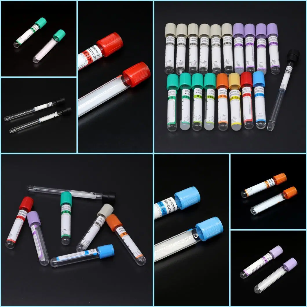 Medical Hospital Disposable Plastic PP/Pet/Glass Purple Cap Clot Activator Sodium Citrate 5ml K2 K3 EDTA Purple Cap Vacuum Serum Blood Collection Tube